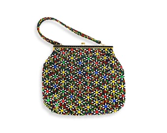 Vintage 90's Floral Beaded Purse