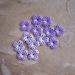 Vintage metal enamel flower beads, purple mix,14m, Lot of 16