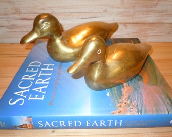 Brass Duck Figurines, Brass Fowl Figurines, Brass Bird Figurines, Brass Animal Figurine, Brass Decor, Farmhouse Decor