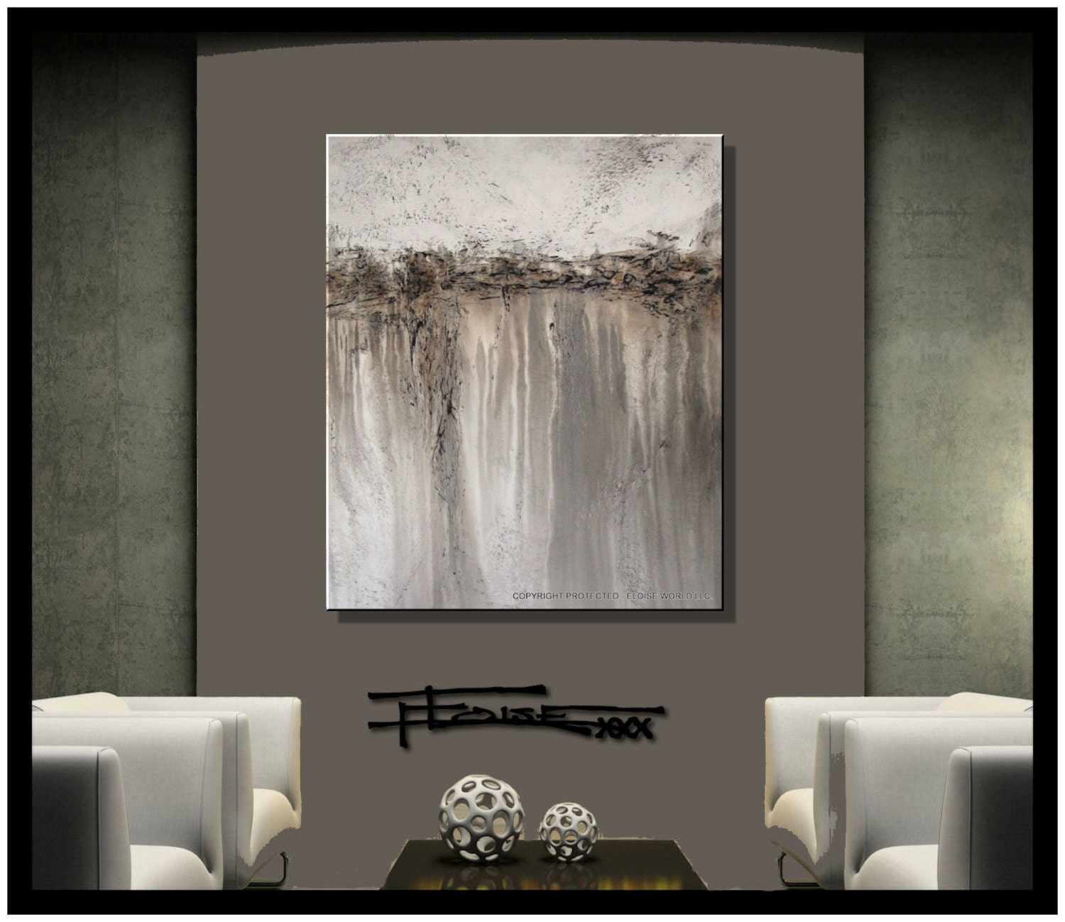 Modern Abstract Canvas Painting Wall Art 48 x 36 x 1.5