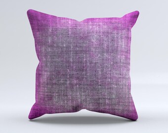 Grunge Dark Pink Texture ink-Fuzed Decorative Throw Pillow