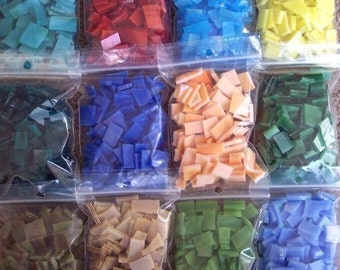 Mosaic Tiles MIX 1200 blue green red orange etc Stained Glass Mosaic Tile