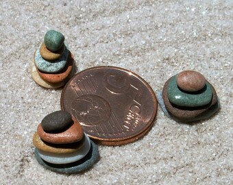 Dollhouse Miniature Zen Beach Stones Mini Zen Garden Mediterranean Sea Zen Cairn,Fairy Garden Mini Japanese Garden Ornaments 1/12 Scale