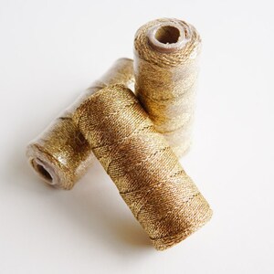 SALE - 110 yard spool Gold Bakers Twine, silver bakers twine, Metallic Gold Bakers Twine, Gold Strings, Gold twine, Gold Baker's Twine