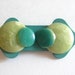 Green Celluloid Lucite Brooch Two-Tone Art Deco C-Clasp 1930's Vintage Free Shipping