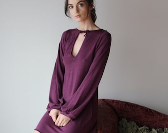 tunic sweater dress or sleep shirt - wool blend womens lounge wear lingerie and sleepwear range - MALLARD - made to order