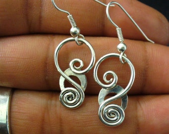 Handmade Sterling Silver Twisted Wire Earrings
