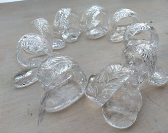 Glass Napkin Rings, Hadeland Norway, Furu, handmade