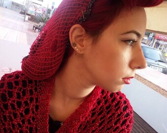 Vintage Retro Hair Snood Hair Net in Crochet, 1940's Style, Hair Wrap, Various Styles