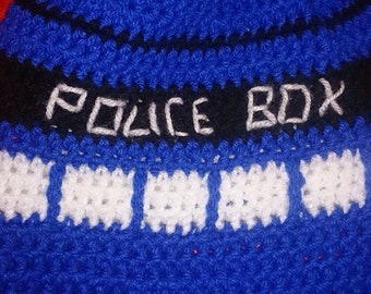 Doctor who inspired tardis slouchy beanie.