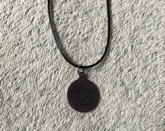 Devils Trap Witch Symbol Charm Necklace