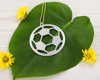 Soccer Ball Metal Ornament Sports Soccer Player Team Gift for Her Him Custom Champions Coach Engraving Stamping Summer Home Decor