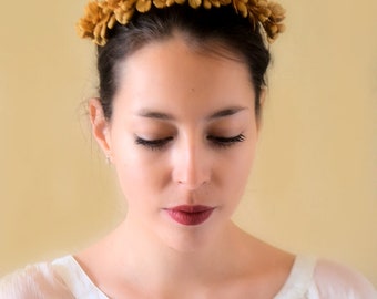 Fascinator bride, porcelain, old gold or white, hair vine, wedding