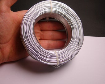 Aluminum wire 12 gauge- 2mm - 164 foot roll - good quality - silver color - 50 meters