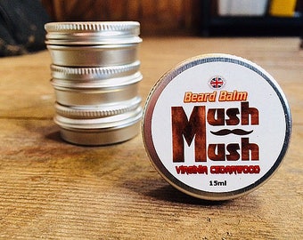 Mush Mush Virginia Cedarwood Beard Balm - Beard Care - Beard Softener - Natural Men's Hair Care Products - Leave in Beard Taming