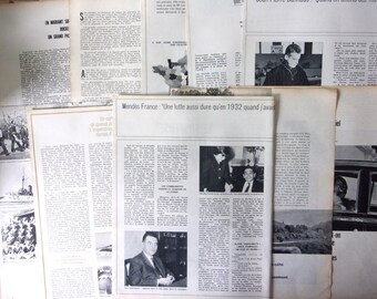 set of 10 pages of vintage magazine - french 50s/60s REF. 604
