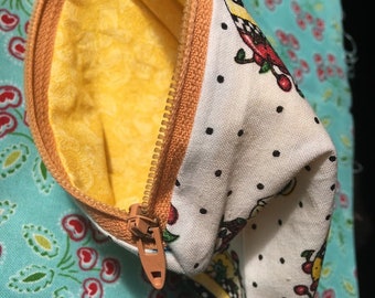 Zipper Pouch- makeup bag, cosmetic bag, cherries