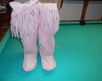 hand made suede moccasins with hard inner soles