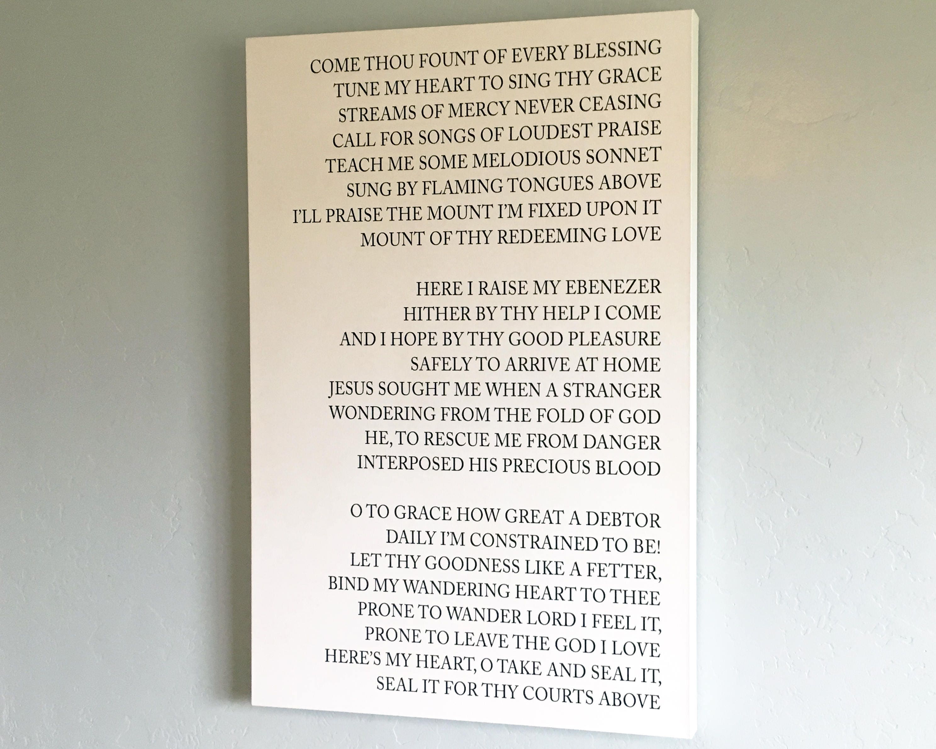 Come Thou Fount of Every Blessing Hymn Lyrics Canvas Gallery