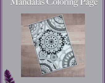 Large Mandalas Coloring Page - Sticker Sheet