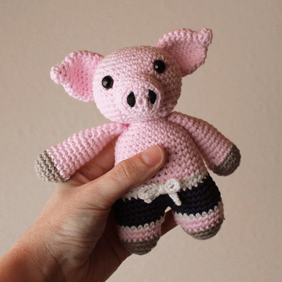 Piggy - Animalius. Crochet Doll, Amigurumi Toy, Crocheting, Made to Order, Animal Crochet, Cute Children Gift, Nursery Doll, DIY, Art Crafts