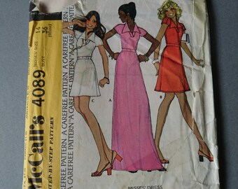 Vintage 1974 McCalls 4089 Stephen Burrows Dresses size 14