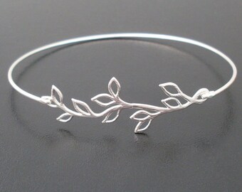 Olive Branch Bracelet Bridesmaid Gift Idea Bridesmaid Bracelet Silver Bracelet Bridesmaid Gift Bracelet Bridesmaid Jewelry Silver Bangle