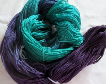 Handpainted Yarn - 4/2 Soft Cotton Yarn EMERALD ISLE