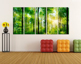 green forest Canvas Print modern art, modern canvas art, wall art canvas, wall art print, wall decor art print, wall decoration, bir49