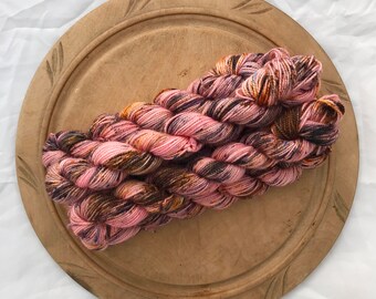 Deep Woods Love Story - MisTori Yarns Sparkle Minis - 75/20/5 Superwash Merino/nylon/Stellina - 87 yards/ 20 gram skein