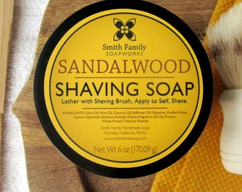 Sandalwood Shave Soap with Olive Oil
