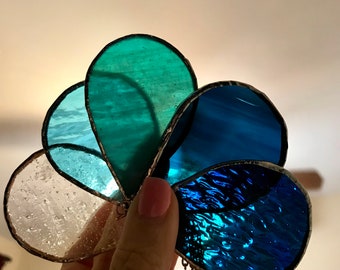 Blue Hanging Spiral Sun Catcher Windchime - Indoor / Outdoor