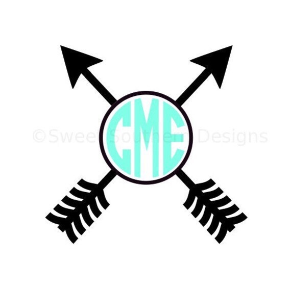 Download Monogram cross arrow SVG instant download design for cricut or