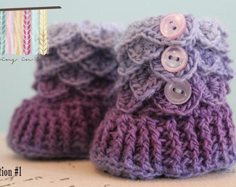 Crocodile Stitch Booties - Crochet Baby Booties - CUSTOM OPTIONS AVAILABLE