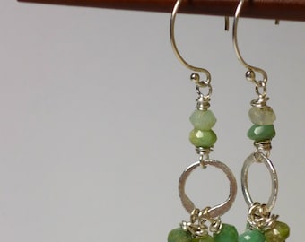 chrysoprase and sterling silver earrings