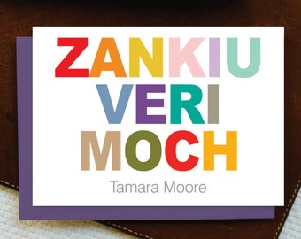 SPANGLISH THANK YOU Cards / Personalized Note Cards / Custom Personalized Stationery Set of 10 Folded Note Cards + envelopes