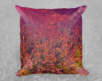 California Wildflowers Square Throw Pillows