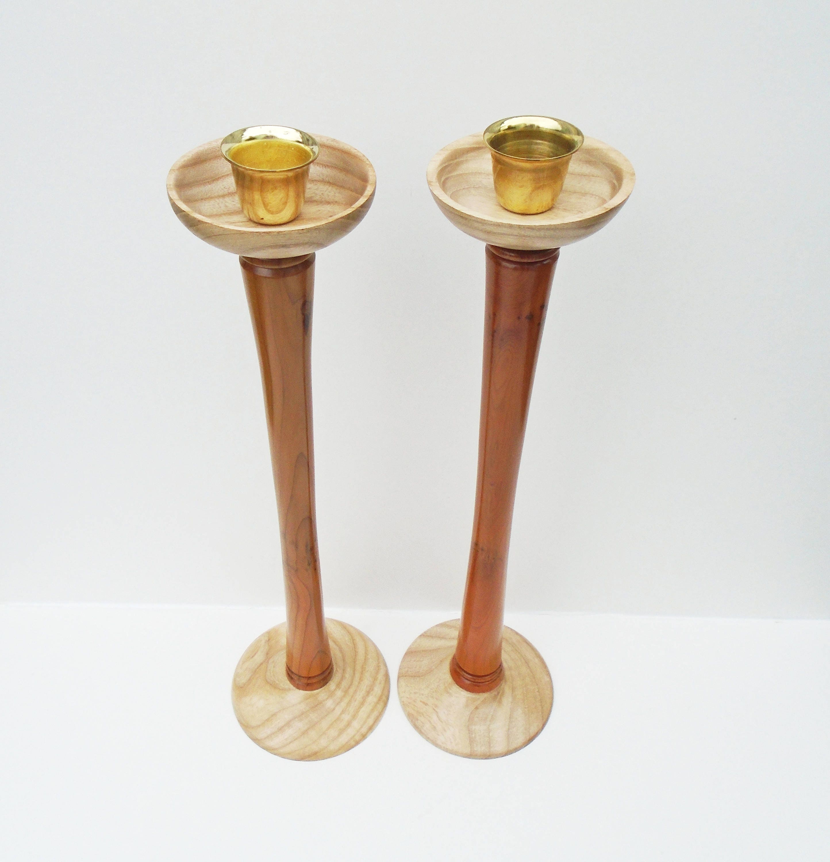 Pair Candle Holders Handmade Candlestick Tall Candle