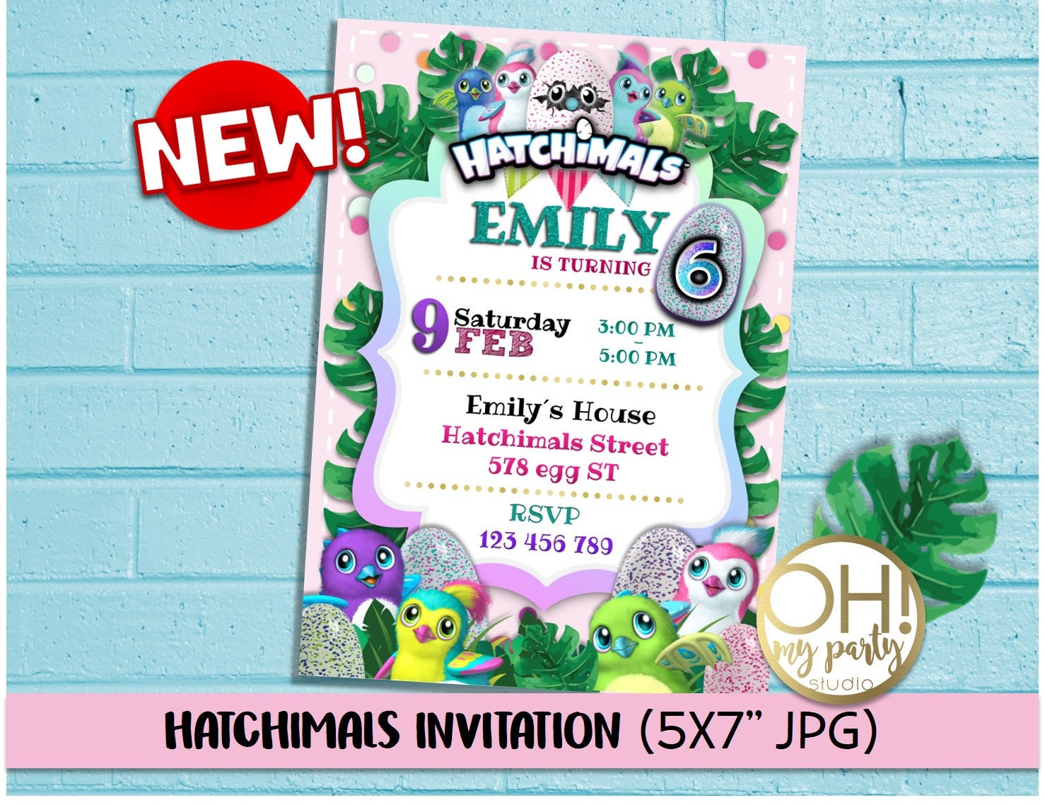 Hatchimals Birthday Party Invitation Hatchimals Birthday