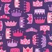 Ann Kelle - Princess Life Crowns Purple by Robert Kaufman Cotton Quilting Fabric by meter (1.1 yard)