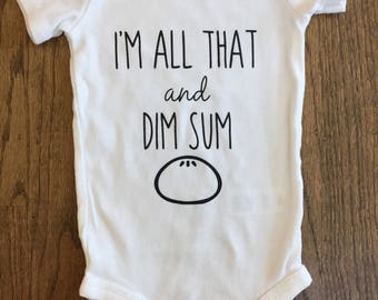 Funny baby ONESIE® | Newborn baby gift | Unisex baby clothing | Hawaii baby clothes | All that and dim sum