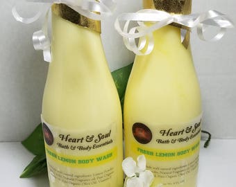 Fresh Lemon Body Wash-Natural Organic Handmade Body Wash-Organic Lemon Body Wash-Natural Lemon Body Wash-Refreshing Body Wash