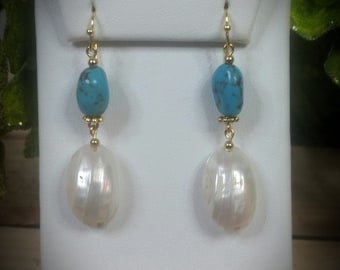 Turquoise & Shell Earrings