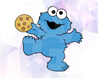 SVG Cookie Monster Sesame Street Vector LAYERED Cut Files Cricut Designs Silhouette Cameo Party Decorations Vinyl Tshirt Decal crafting