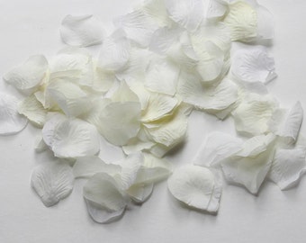 Silk Rose Petals - 100 pieces ivory rose petals - rose confetti ivory - fabric ivory rose petals - silk petals