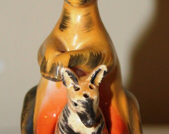 Vintage Kangaroo with Joey Salt and Pepper Shaker Set