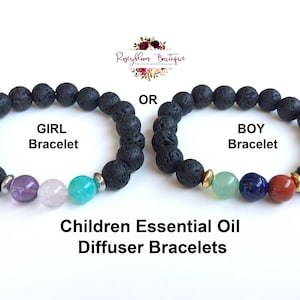 Kids Gemstone Bracelet-Kids Aromatherapy-Kids Diffuser-Kids Lava Bracelet-Children Lava-Girl Boy Gemstone-Essential Oil Diffuser Bracelet