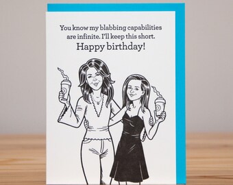 Birthday Card - Gilmore Girls - Lorelai and Rory Gilmore // Letterpress