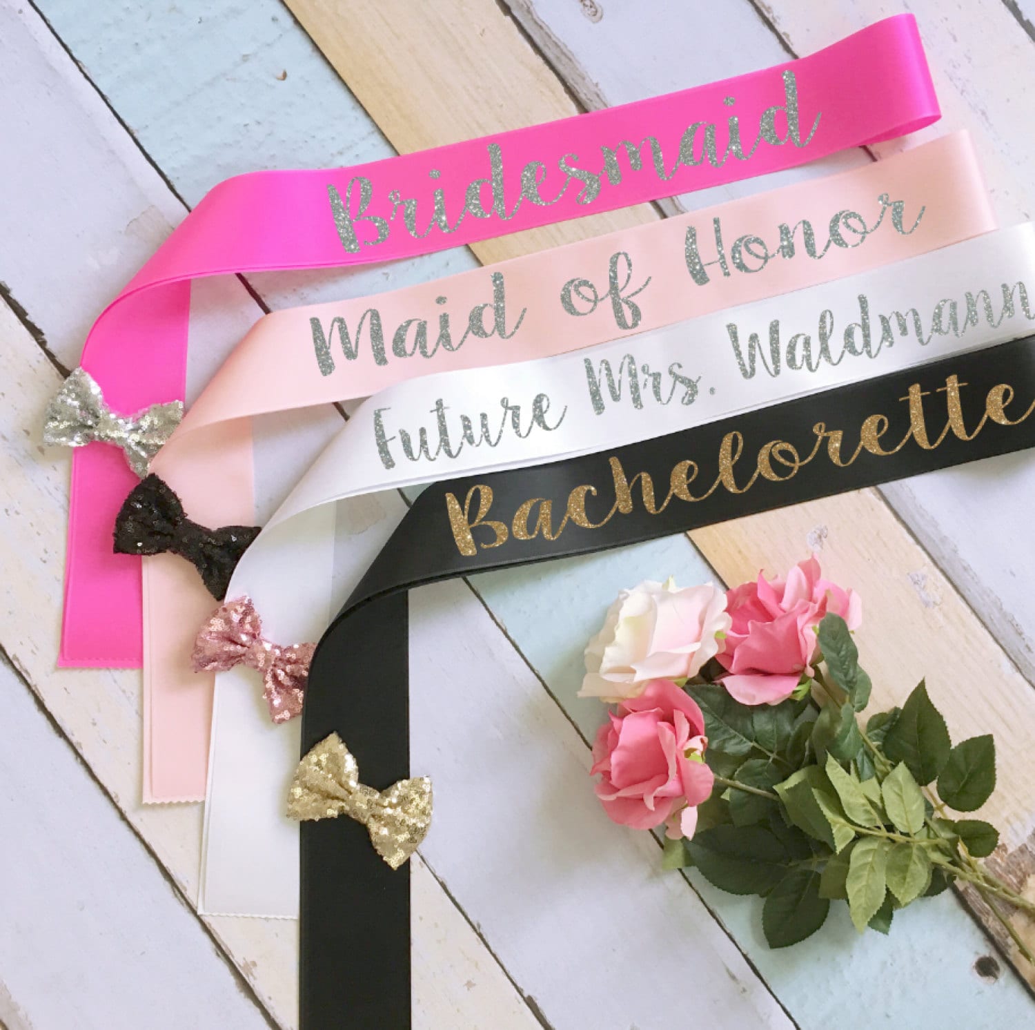 Bridal Party Sashes. Bride Sash. Bachelorette Sash. Wedding