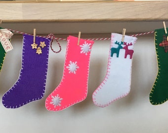 Handmade Felt Christmas Stocking Decorations